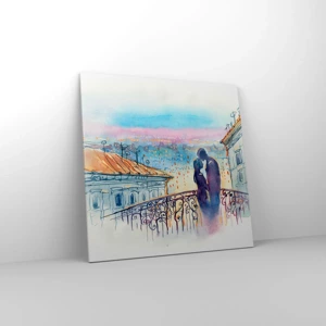 Impression sur toile - Image sur toile - Amoureux de Paris - 70x70 cm