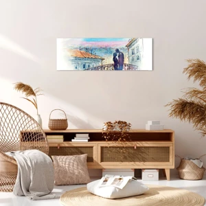 Impression sur toile - Image sur toile - Amoureux de Paris - 90x30 cm