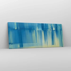 Impression sur toile - Image sur toile - Composition en turquoise - 120x50 cm