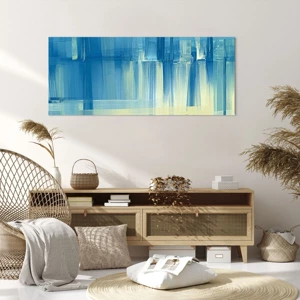 Impression sur toile - Image sur toile - Composition en turquoise - 120x50 cm