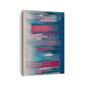 Impression sur toile - Image sur toile - Composition verticale en bleu et rouge - 50x70 cm