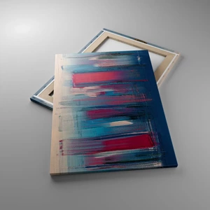 Impression sur toile - Image sur toile - Composition verticale en bleu et rouge - 50x70 cm