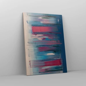 Impression sur toile - Image sur toile - Composition verticale en bleu et rouge - 50x70 cm