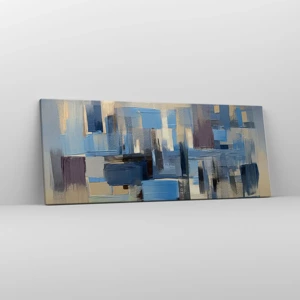 Impression sur toile - Image sur toile - Construction bleue - 100x40 cm