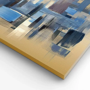 Impression sur toile - Image sur toile - Construction bleue - 100x40 cm