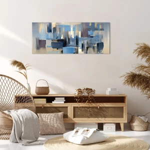 Impression sur toile - Image sur toile - Construction bleue - 100x40 cm