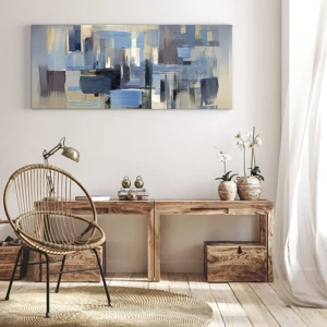 Impression sur toile - Image sur toile - Construction bleue - 100x40 cm