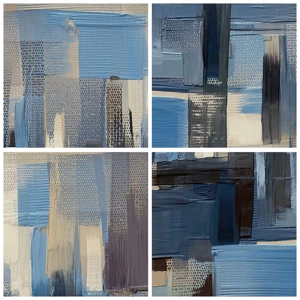 Impression sur toile - Image sur toile - Construction bleue - 100x40 cm