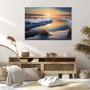 Impression sur toile - Image sur toile - Coucher de soleil d'hiver - 100x70 cm