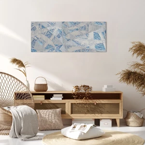 Impression sur toile - Image sur toile - Dans un labyrinthe bleu-gris - 100x40 cm