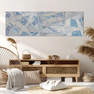 Impression sur toile - Image sur toile - Dans un labyrinthe bleu-gris - 160x50 cm