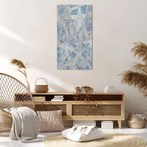 Impression sur toile - Image sur toile - Dans un labyrinthe bleu-gris - 65x120 cm