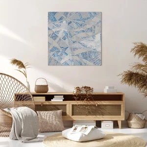 Impression sur toile - Image sur toile - Dans un labyrinthe bleu-gris - 70x70 cm