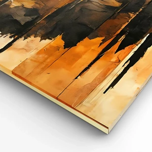 Impression sur toile - Image sur toile - Harmonie de noir et d'or - 100x40 cm