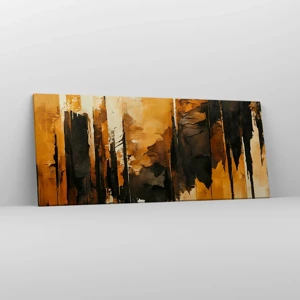 Impression sur toile - Image sur toile - Harmonie de noir et d'or - 120x50 cm