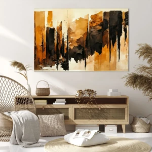 Impression sur toile - Image sur toile - Harmonie de noir et d'or - 120x80 cm