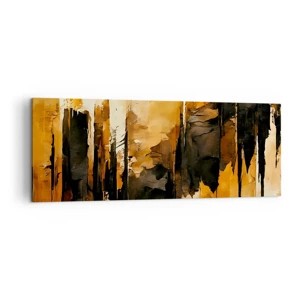 Impression sur toile - Image sur toile - Harmonie de noir et d'or - 140x50 cm