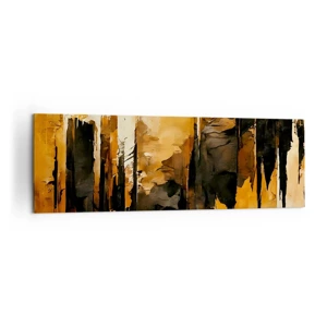 Impression sur toile - Image sur toile - Harmonie de noir et d'or - 160x50 cm