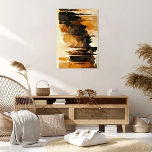 Impression sur toile - Image sur toile - Harmonie de noir et d'or - 70x100 cm