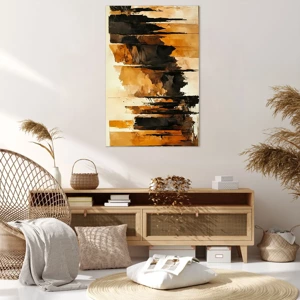 Impression sur toile - Image sur toile - Harmonie de noir et d'or - 80x120 cm