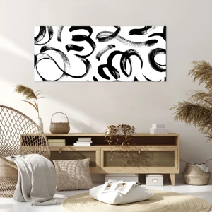 Impression sur toile - Image sur toile - Noir sur blanc - 120x50 cm