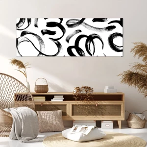 Impression sur toile - Image sur toile - Noir sur blanc - 140x50 cm