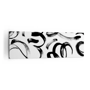 Impression sur toile - Image sur toile - Noir sur blanc - 160x50 cm