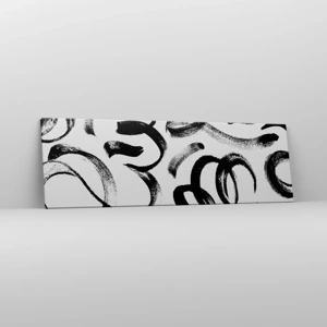 Impression sur toile - Image sur toile - Noir sur blanc - 160x50 cm