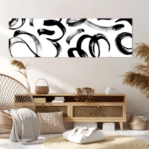 Impression sur toile - Image sur toile - Noir sur blanc - 160x50 cm