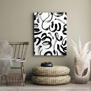 Impression sur toile - Image sur toile - Noir sur blanc - 55x100 cm