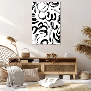 Impression sur toile - Image sur toile - Noir sur blanc - 80x120 cm