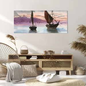 Impression sur toile - Image sur toile - Soirée au port - 120x50 cm