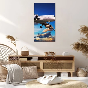 Impression sur toile - Image sur toile - Un voyage en blanc et bleu ciel - 65x120 cm