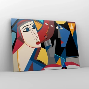 Impression sur toile - Image sur toile - Une conversation entre cubistes - 100x70 cm