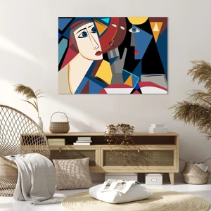 Impression sur toile - Image sur toile - Une conversation entre cubistes - 100x70 cm