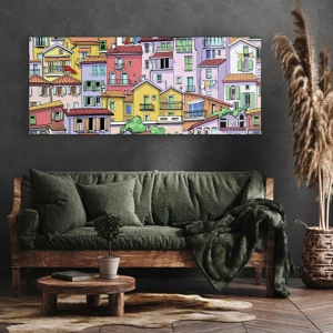 Impression sur toile - Image sur toile - Ville joyeuse - 160x50 cm