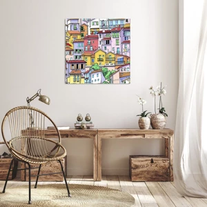 Impression sur toile - Image sur toile - Ville joyeuse - 50x50 cm