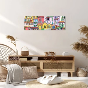 Impression sur toile - Image sur toile - Ville joyeuse - 90x30 cm