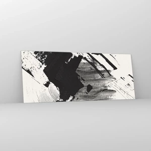 Impression sur verre - Image sur verre - Abstraction – expression du noir - 100x40 cm