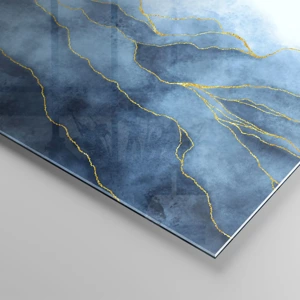 Impression sur verre - Image sur verre - Bleu doré - 100x40 cm