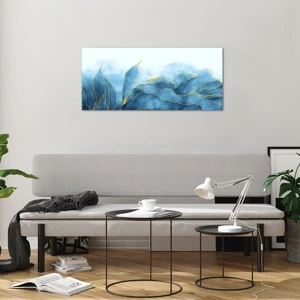 Impression sur verre - Image sur verre - Bleu doré - 100x40 cm