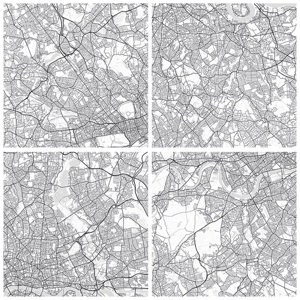 Impression sur verre - Image sur verre - Carte du labyrinthe londonien - 90x30 cm