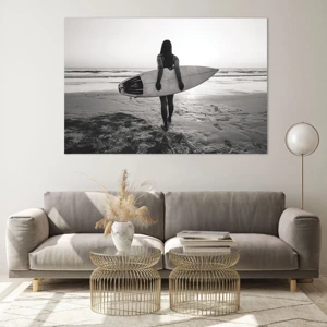 Impression sur verre - Image sur verre - Fille des vagues de la mer - 120x80 cm