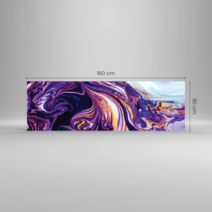 Impression sur verre - Image sur verre - La courbure de l'espace en violet - 160x50 cm