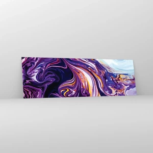 Impression sur verre - Image sur verre - La courbure de l'espace en violet - 160x50 cm