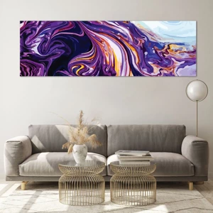 Impression sur verre - Image sur verre - La courbure de l'espace en violet - 160x50 cm