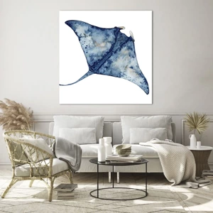 Impression sur verre - Image sur verre - La vie en bleu - 70x70 cm