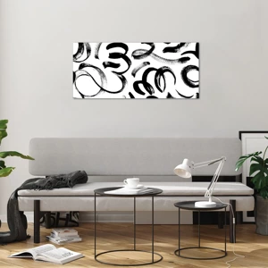 Impression sur verre - Image sur verre - Noir sur blanc - 100x40 cm