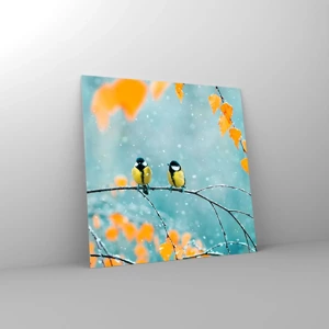 Impression sur verre - Image sur verre - Potins d'oiseaux - 30x30 cm