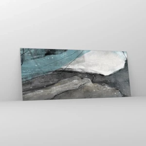 Impression sur verre - Image sur verre - Résumé : roches et glace - 120x50 cm